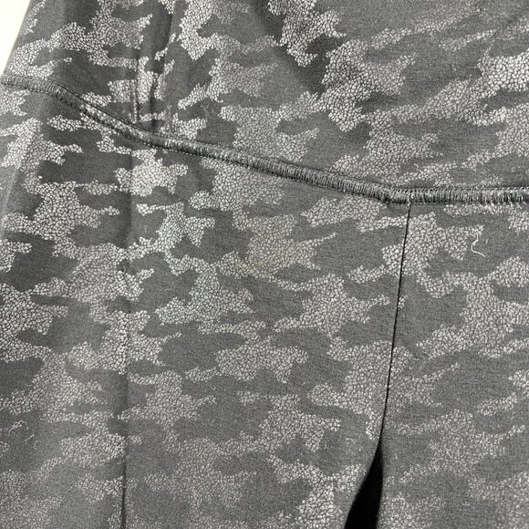 Chicos Zenergy Leggings Med Shiny Slimming Athleisure Black Houndstooth Stretch - Picture 2 of 6